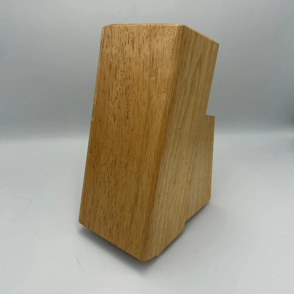 Ginsu Knife Block Holder 11 Slot Natural Wood Blond Solid Butcher